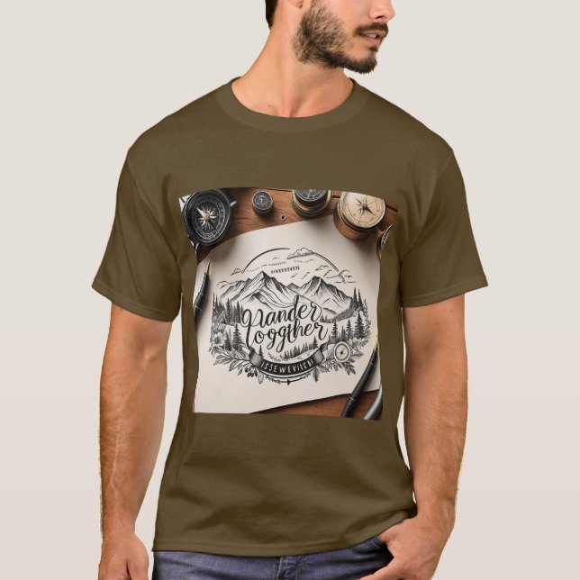 Wander Together Travel Theme T Shirt (Framsida)