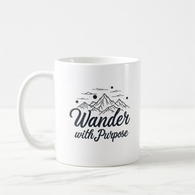 Wander with Purpose - Mountain Äventyr Kaffemugg (Vänster)