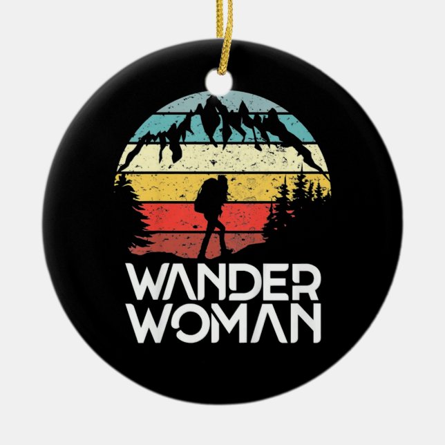 Wander Woman Hiking Julgransprydnad Keramik (Framsidan)