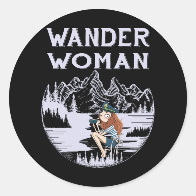 Wander Woman Runt Klistermärke (Framsida)