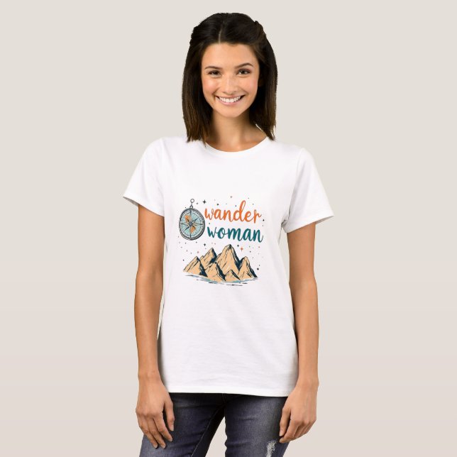 Wander Woman T-Shirt - Äventyr Awaits (Hel framsida)