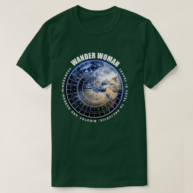 Wander Woman Travel Globetrotter T Shirt (Design framsida)