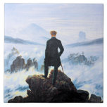 Wanderer, bra konsmålning, kakelplatta<br><div class="desc">Wanderer ovanför Fogsjön,  berömd av Casper David Friedrich.</div>