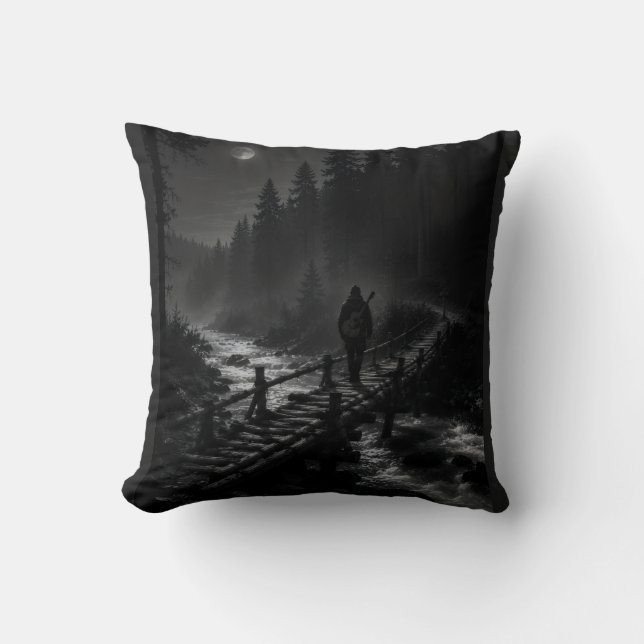 Wanderer Collection WO07 – Träbro i månsken Kudde (Framsida)