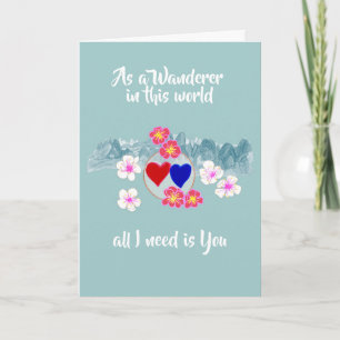 Wanderer Hearts, Mountain och blommar Helgkort