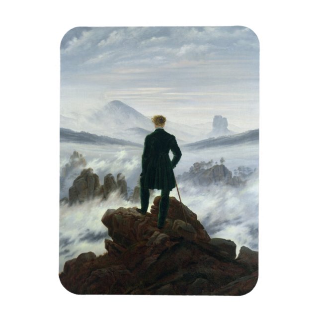 Wanderer ovanför Fog-havet 1818 Magnet (Vertikal)