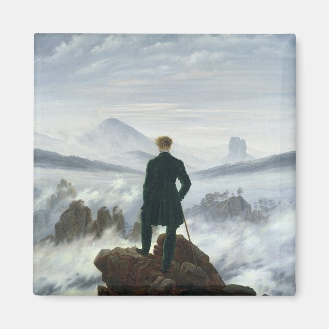 Wanderer ovanför Fog-havet 1818 Magnet (Framsidan)