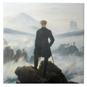 Wanderer ovanför Fog-havet, Friedrich Kakelplatta