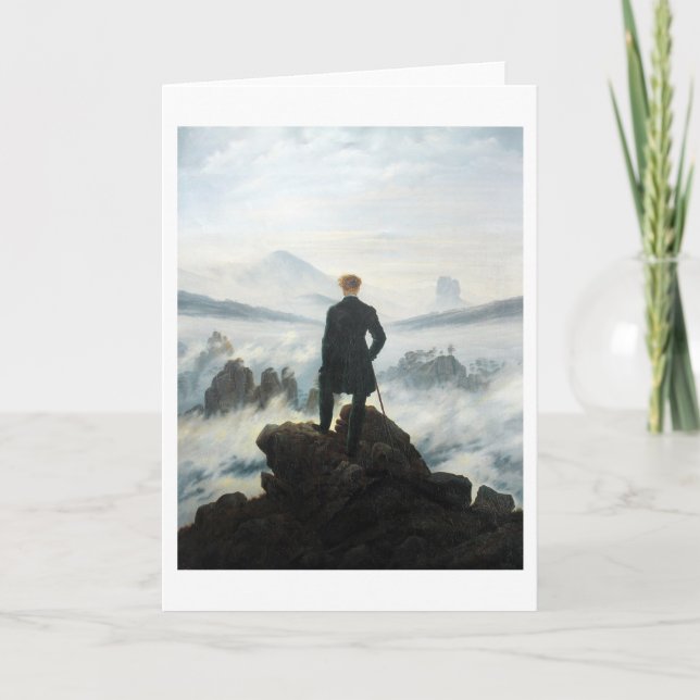 Wanderer ovanför Fog-havet, Friedrich Kort (Framsida)