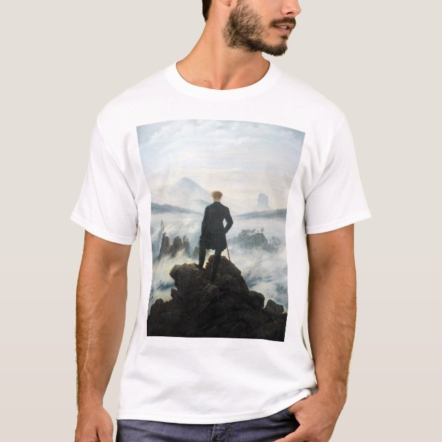 Wanderer ovanför Fog-havet, Friedrich T Shirt (Framsida)