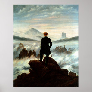 Wanderer ovanför havet av dimma, Caspar Friedrich Poster