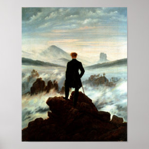 Wanderer ovanför havet av dimma - Friedrich Poster