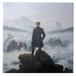 Wanderer över Fog-havet (av C.D. Friedrich) Kakelplatta