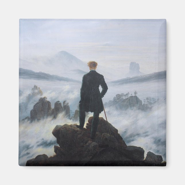 Wanderer över Fog-havet (av C.D. Friedrich) Magnet (Framsidan)