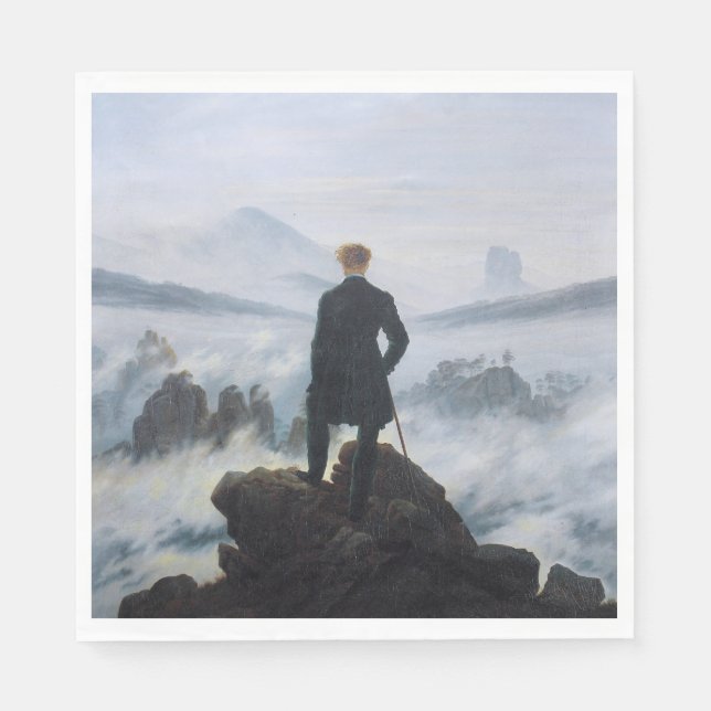 Wanderer över Fog-havet (av C.D. Friedrich) Pappersservett (Framsidan)