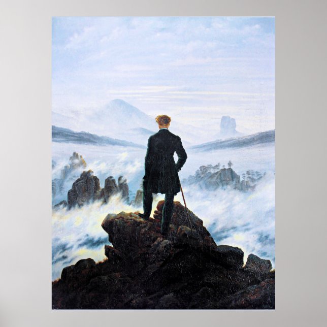 Wanderer över Fog-havet, bra konst Poster (Framsidan)