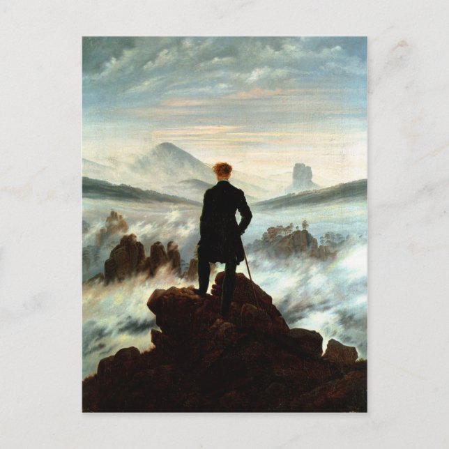 Wanderer över FOG-havet, Caspar Friedrich Vykort (Framsida)