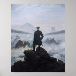 Wanderer över FOG-havet (Friedrich 1818) Poster