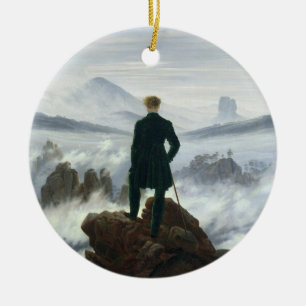 Wandereren ovanför havet av dimma, 1818 julgransprydnad keramik