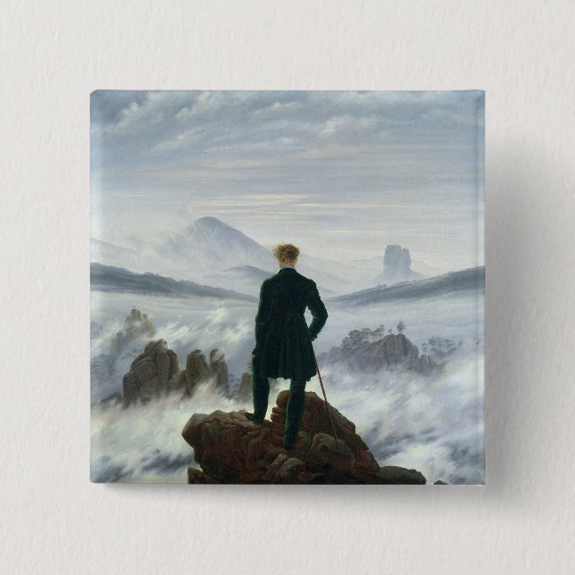 Wandereren ovanför havet av dimma, 1818 knapp (Framsida)