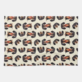Wandering Dachshund Kitchen Towels Kökshandduk