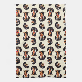 Wandering Dachshund Kitchen Towels Kökshandduk