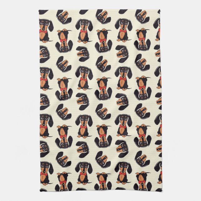 Wandering Dachshund Kitchen Towels Kökshandduk (Vertikal)