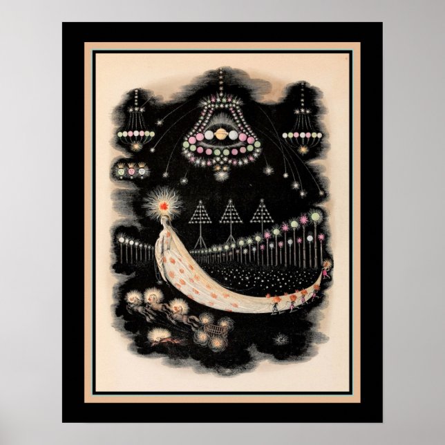 Wanderings of a Comet by J. Grandville ca 1844 Poster (Framsidan)