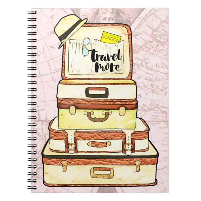 Wanderlust Äventyr Luggage Anteckningsbok (Framsidan)