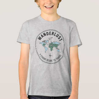 Wanderlust-äventyr väntar Resa Världskarta Barn T Shirt