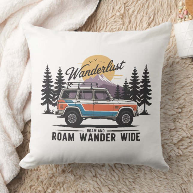Wanderlust Camper - Roam och Roam Wander Wide Kudde (Filt)