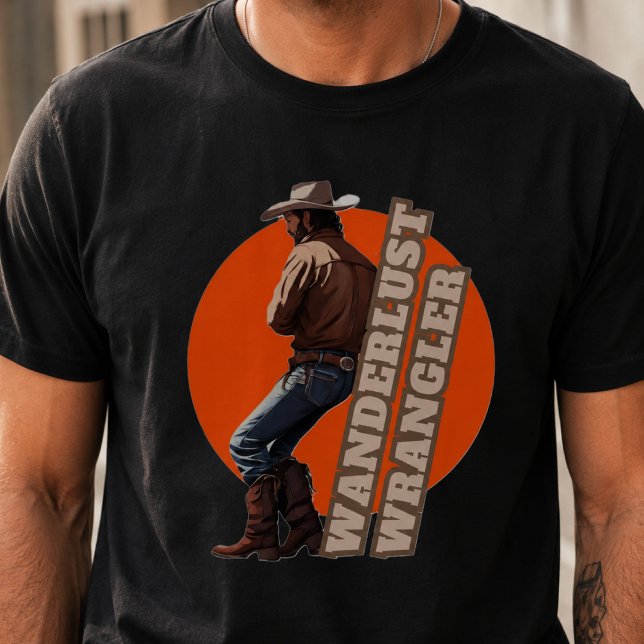 Wanderlust Cowboy T-Shirt - Äventyret Väntar (Skapare uppladdad)
