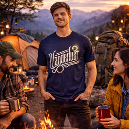 Wanderlust – Elegant Metallisk Typografi T Shirt