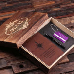 Wanderlust Gift Set: Lila Märkre, penna och Journa<br><div class="desc">4pc-presenten för manar eller kvinnlig,  omfattar läder journal,  bagagemärke (6 färg),  penna och keepéträlåda,  varje personlig med vad du vill.</div>