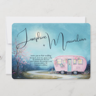Wanderlust Kärlek Trailer Template Bröllop Inbjudningar