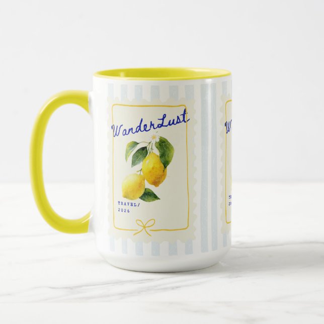 Wanderlust Lemon Morning Mug Mugg (Vänster)