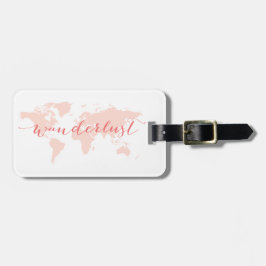 Wanderlust lust att resa, världskarta bagagebricka
