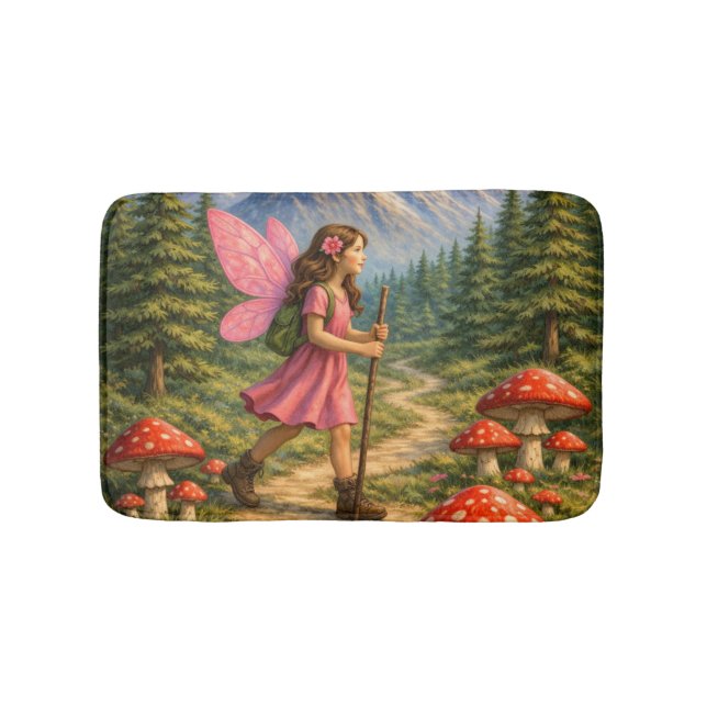 Wanderlust Mountain Fairy Hiker Fairycore Mushroom Badrumsmatta (Framsidan)