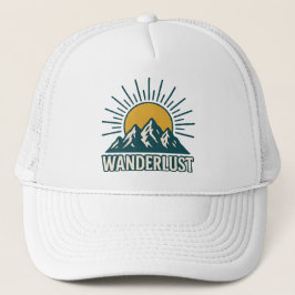Wanderlust Retro Teal Mountain Sunrise | Hiking Keps