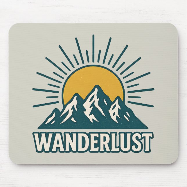 Wanderlust Retro Teal Mountain Sunrise | Hiking Musmatta (Framsidan)