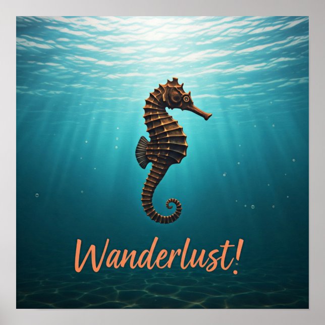 Wanderlust Seahorse Poster (Framsidan)