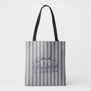 Wanderlust Striped Tote Bag Tygkasse