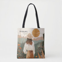 Wanderlust Sunset Tote Bag med konstnärlig natur