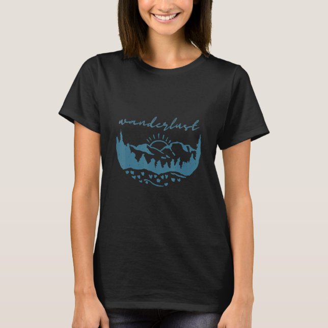 Wanderlust Travel Adventure T Shirt (Framsida)