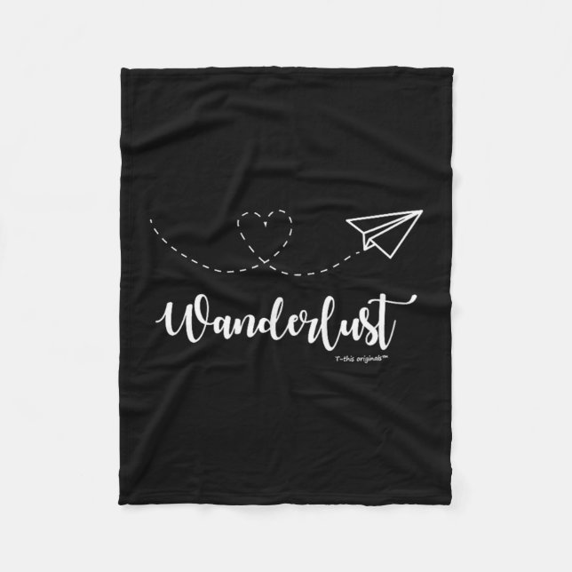 Wanderlust - Travel - Motivational Graphic Tee  Fleecefilt (Framsidan)