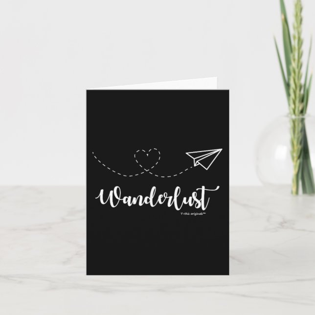 Wanderlust - Travel - Motivational Graphic Tee  Kort (Framsida)