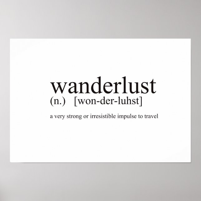 Wanderlust Typography Dictionary Stil | POSTER (Framsidan)