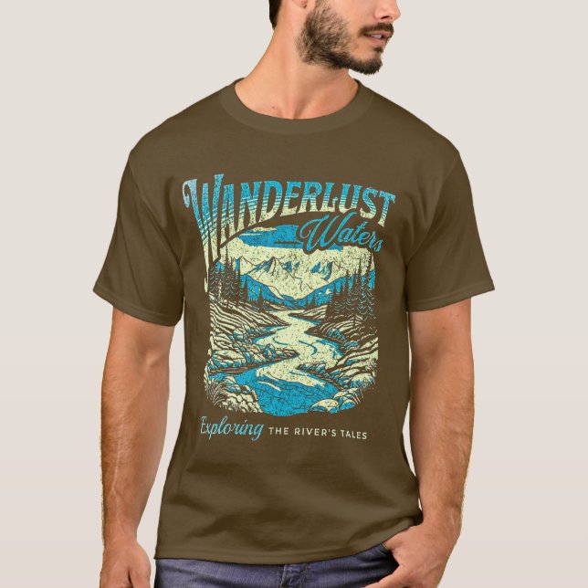 Wanderlust Vatten Manar grundläggande T-Shirt (Framsida)