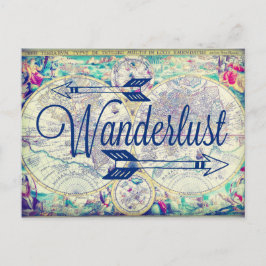 Wanderlust Vintage Karta Travel Postcard Vykort