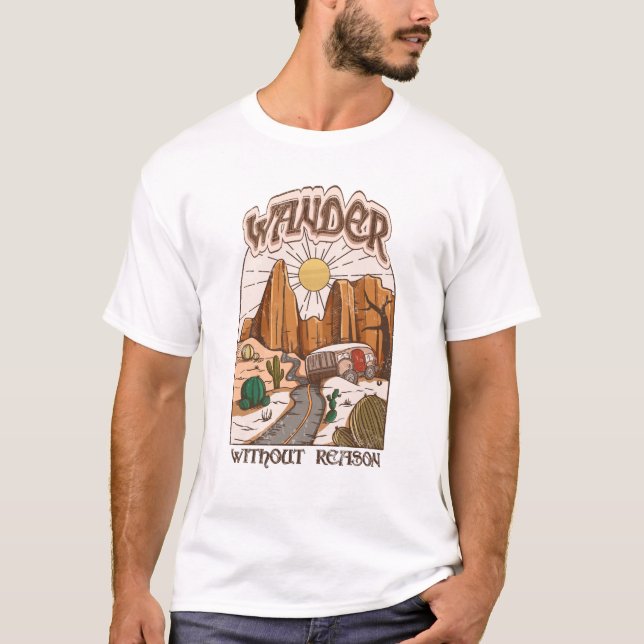 Wanderlust Western Aesthetic T Shirt (Framsida)